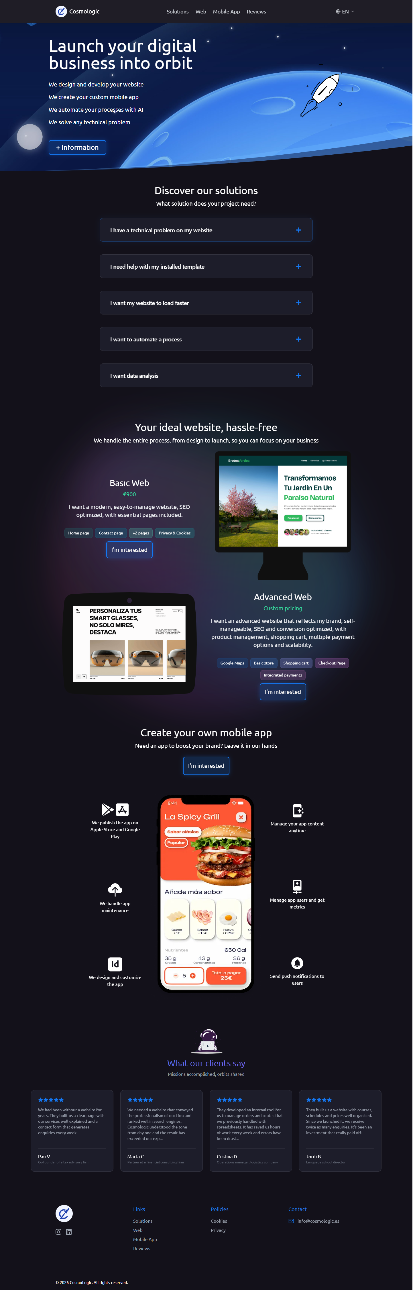 Cosmologic home page (English)